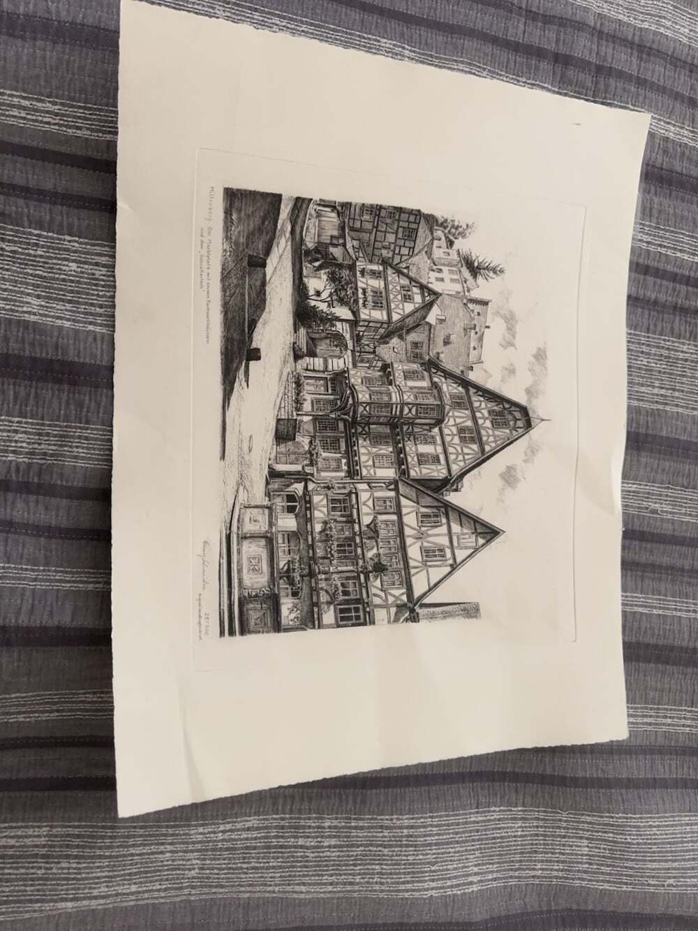 Heinz Schneider Miltenberg Der Marktplatz Limited Ed. Hand-Etched Print 25/300